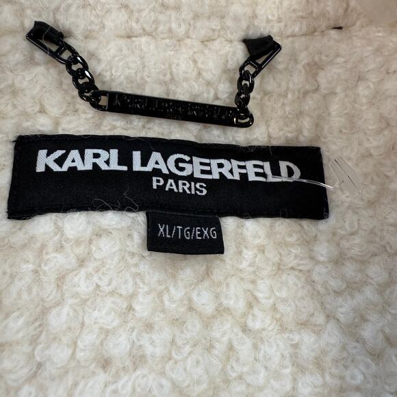 KARL LAGERFELD PARIS Women's XL Double-Breasted Overcoat Wool Blend - Picture 5 of 16